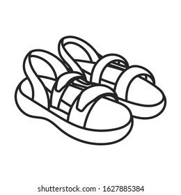 Summer sandal vector icon.Line vector icon isolated on white background summer sandal .