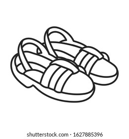 Summer sandal vector icon.Line vector icon isolated on white background summer sandal .