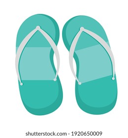 Sommersandalen-Accessoire einzeln auf Symbolen Vektorgrafik-Design