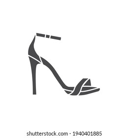 Summer sandals black glyph icon. Pictogram for web page, mobile app, promo. UI UX GUI design element. Editable stroke.