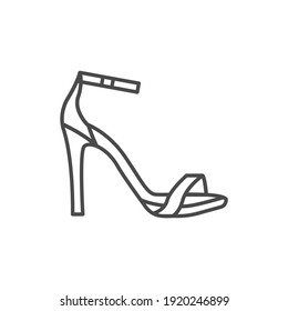 Summer sandals black line icon. Pictogram for web page, mobile app, promo. UI UX GUI design element. Editable stroke.