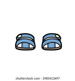 Summer sandals for a boy color variation for coloring on a white background