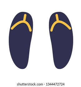 Summer sandals flat illustration on white