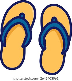 Summer sandals or flip-flops icon. Fits travel, vacation, fashion, and beach-related content with a casual summer look.