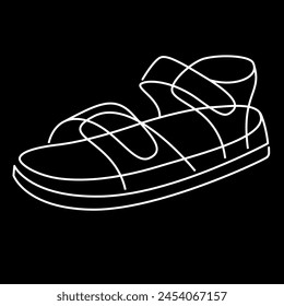 Summer sandals silhouette vector illustration