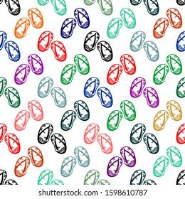 summer sandals slippers repeated seamless pattern