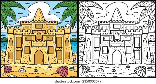 Sommer-Sandschloss-Farbpalette - Illustration