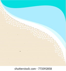Summer sandy beach. Background for text. Tourism, travel, recreation. Vector illustration.
