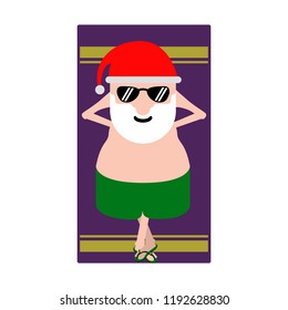 Summer santa claus relaxing. Vector illustration design