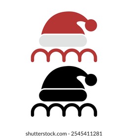 Summer Santa Claus in shorts on beach vector Santa or Umbrella Icon or White Background 