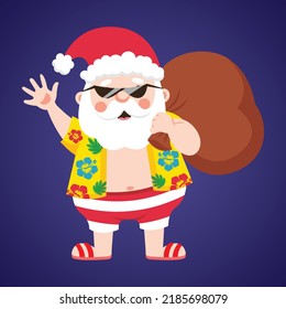 Summer Santa Claus, vector illustration.