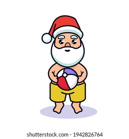 Summer santa mascot design illustration