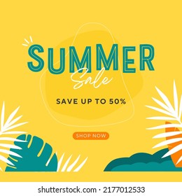 Summer sape design with yellow background concept