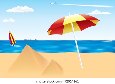 Summer Scene on the beach