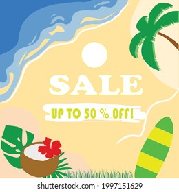 Summer scenery vector illustration, can
uploaded on social media, websites, apps and more