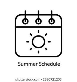 Summer Schedule  vector  outline Design illustration. Symbol on White background EPS 10 File 