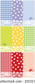 summer scrapbook panels and bird (vector)