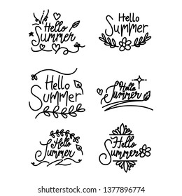 Summer Script Text Template Vector