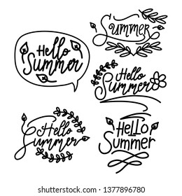 Summer Script Text Template Vector