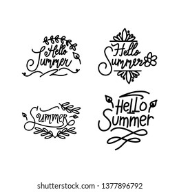 Summer Script Text Template Vector