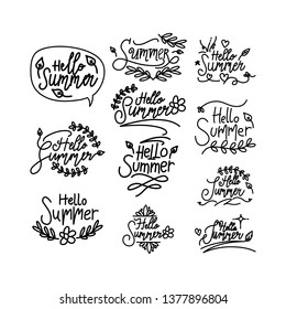 Summer Script Text Template Vector