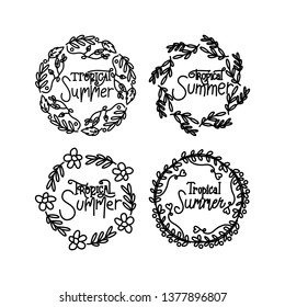 Summer Script Text Template Vector