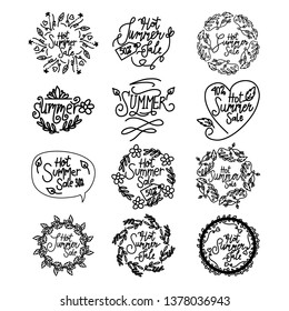 Summer Script Text Template Vector