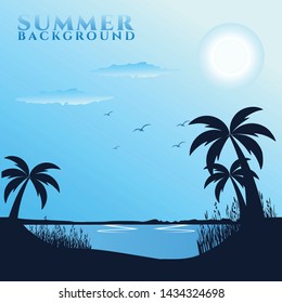 Summer at sea background design vector