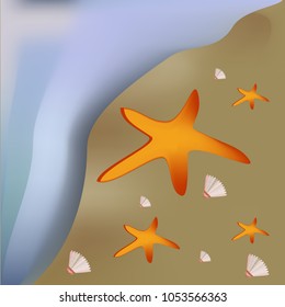 Summer sea background vector 