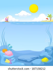 summer sea background - vector illustration