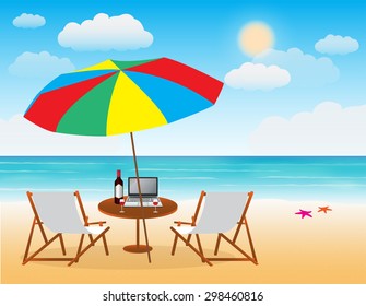 Summer sea beach background 