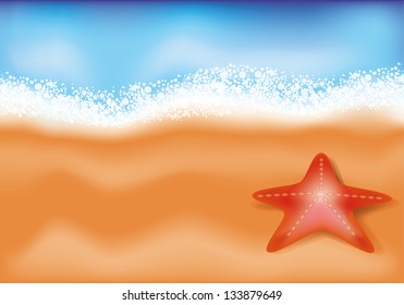 Summer sea beach background. vector illustration