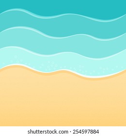 Summer sea beach background, waves and sand. Travel resort relax spa concept. Seamless sides.