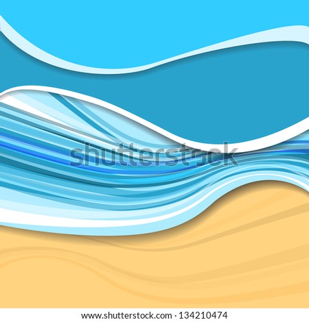 Summer sea beach background. Waves