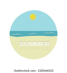 summer sea and beach icon vector  