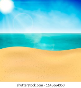 Summer sea beach. Vector background for banners, posters, cards, and much more.