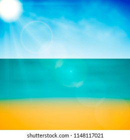 Summer sea beach. Vector background for banners, posters, cards, and much more.