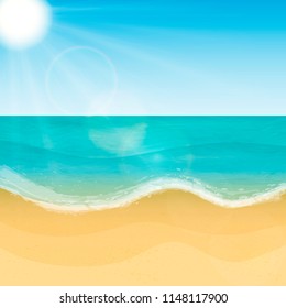 Summer sea beach. Vector background for banners, posters, cards, and much more.