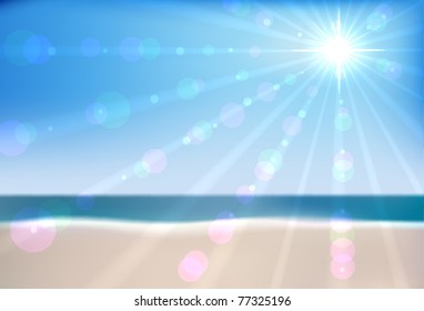 Summer sea beach  vector background. EPS10 file.