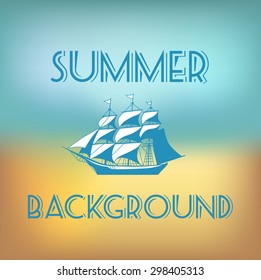 Summer sea colorful vector background