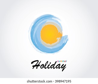 Summer, sea, holiday logo icon, vector for travel agency
