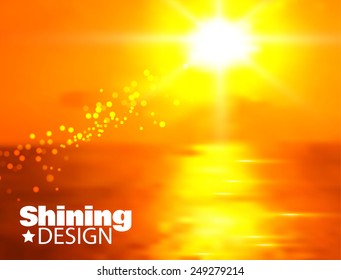 Summer sea holidays blur background. Gold vacation. Vector illustration