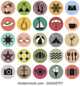 summer sea icons