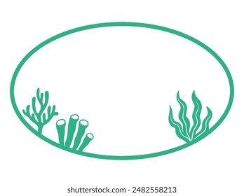 Summer Sea Line Art Frame Background