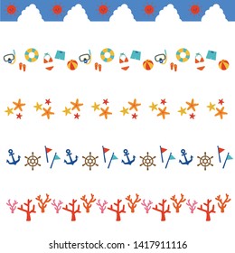  Summer sea material line set.