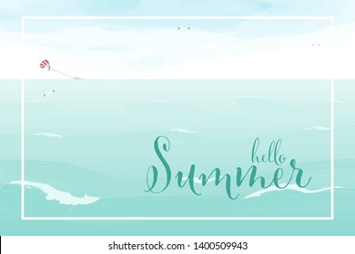 summer sea ocean breeze background watercolor style eps10 vector illustration