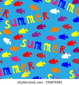 Summer sea pattern. Colourful background.