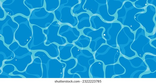 Summer sea poster template. Sea waves abstract backgrounds. Turquoise rippled water texture background. Shining blue water ripple pool abstract vector