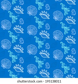 Summer sea seamless pattern.Pattern can be used for wallpaper, pattern fills, web page background,surface textures,decoration, fill, vacation, holiday.