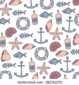 summer sea shells vector background for design